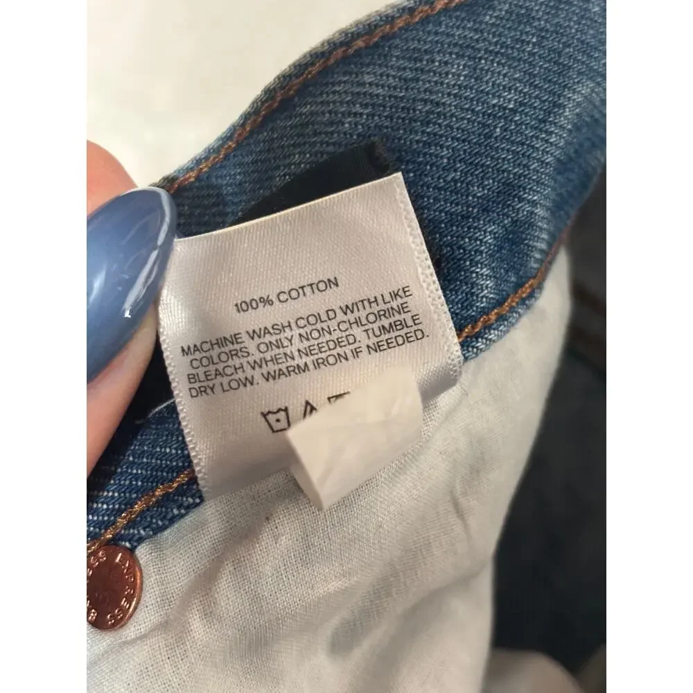 Express Womens Distressed Straight Leg‎ Dad Jean 100% Cotton Size 00
